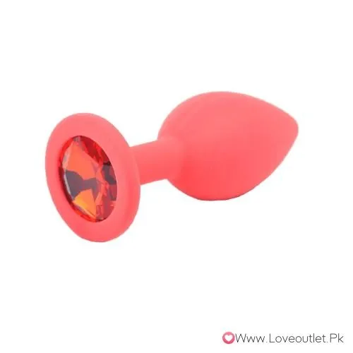 Small Red Jewelled Silicone Butt Plug In Pakistan