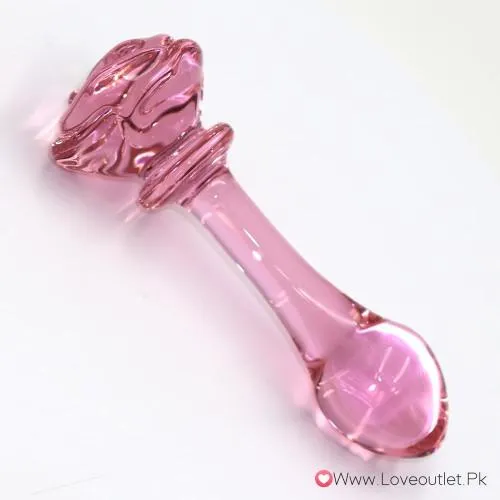 Rose Shaped Glass Dildo Butt Plug In Pakistan